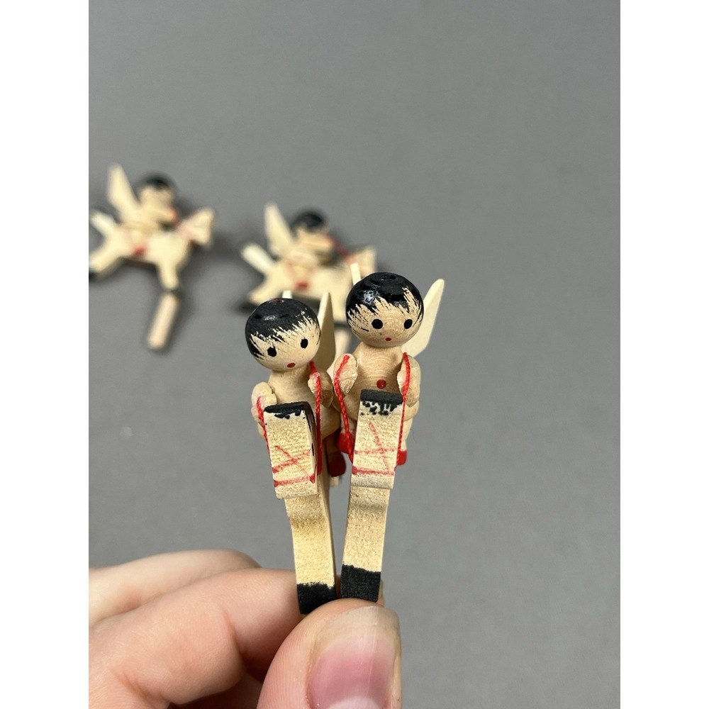VTG Christmas Miniature Erzgebirge Angel On Horse Ornaments Pegs German‎ Lot 4 - Picture 2 of 12